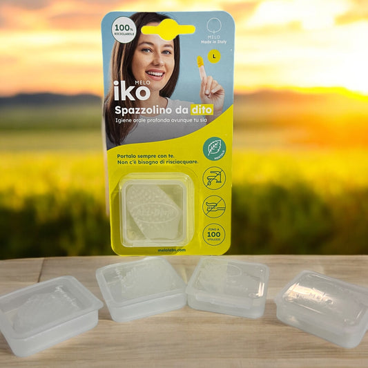 2 IKO – Spazzolino da dito- Lava i denti senza acqua né dentifricio.